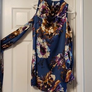 Cold-shoulder floral dress